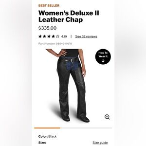 Harley Davidson Leather Chaps Deluxe NWT